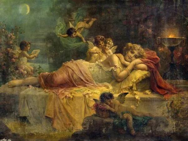 free shipping classical baby angels sleeping beauty canvas paintings oil painting printed on canvas wall art decoration picture