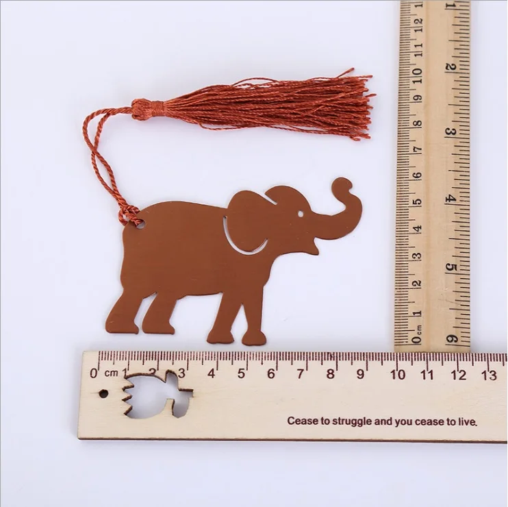 Свадебные подарки из металла lucky elephant Закладка с кисточкой в подарочной коробке
