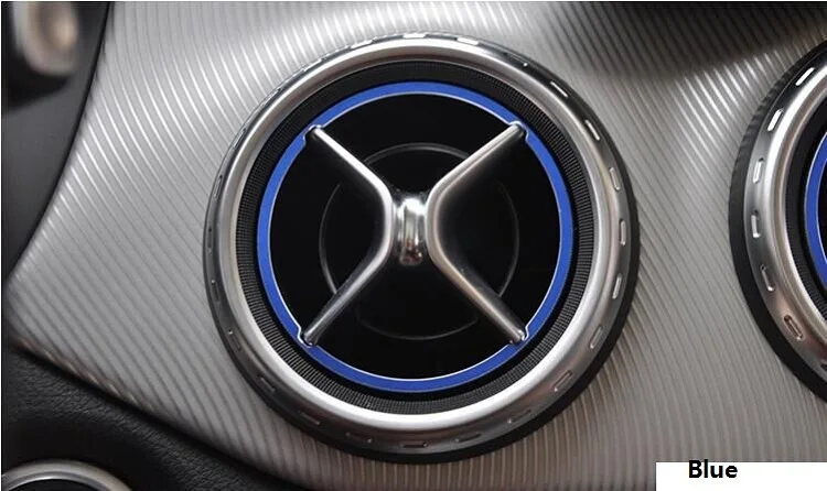 Inner ring blue Angelguoguo для Mercedes Benz A/B/GLA/CLA класс алюминиевый сплав воздушная наклейка на розетку/приборную панель воздушный выход украшение кольцо - Название цвета: Inner ring blue