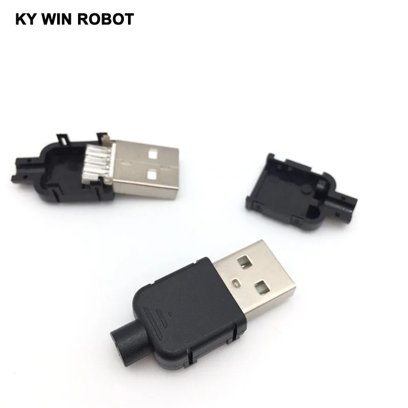 1 шт. USB мужчина с пластиковой оболочкой/три части a Тип 4P Эфирное зарядное
