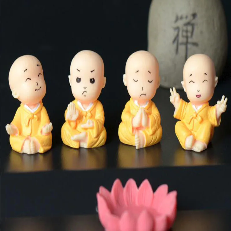 The Young Monk Is Happy And Sad Music DIY Resin Handicraft Automobile Places A Present Home Decorations | Дом и сад
