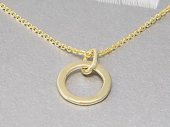 Simple Thick Hoop Circle Necklace Outline Eternity Karma Open Hammered Geometric Round Necklaces | Украшения и аксессуары