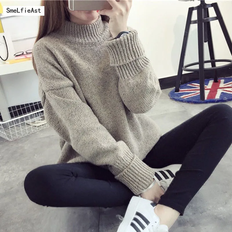 Sla джемпер осенне-зимнее пальто Свитер с воротником милые корейские женские