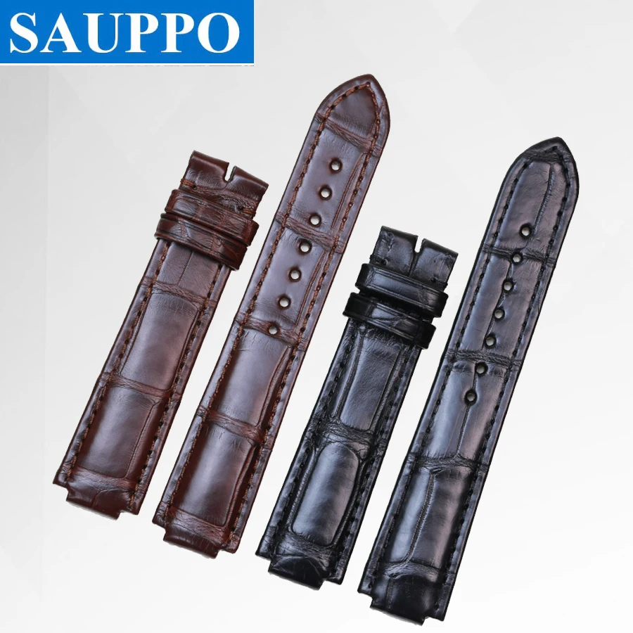 Сменный ремешок для наручных часов SAUPPO из кожи аллигатора 18 мм|Ремешки часов| |