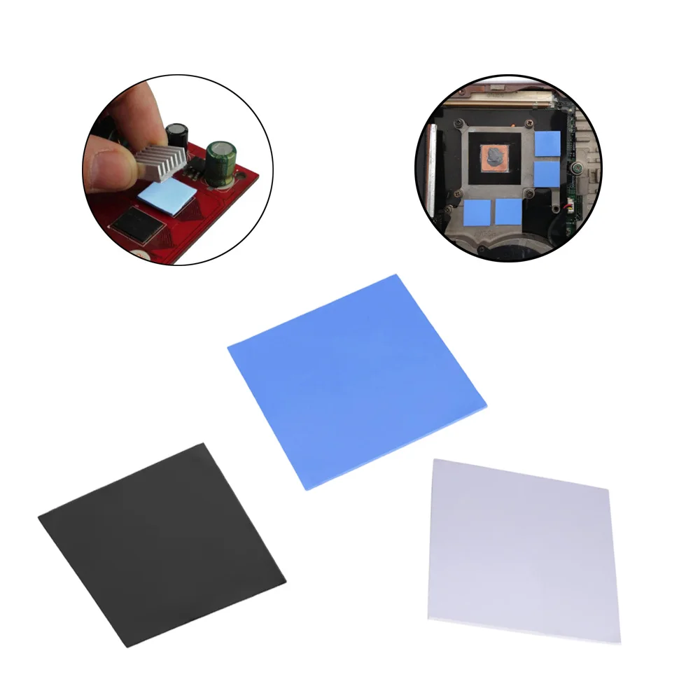 

100x100x2 mm processor Thermal Radiator Cooling Pad conductive silicone mat blue, gray, black 3 kinds of colors opitional
