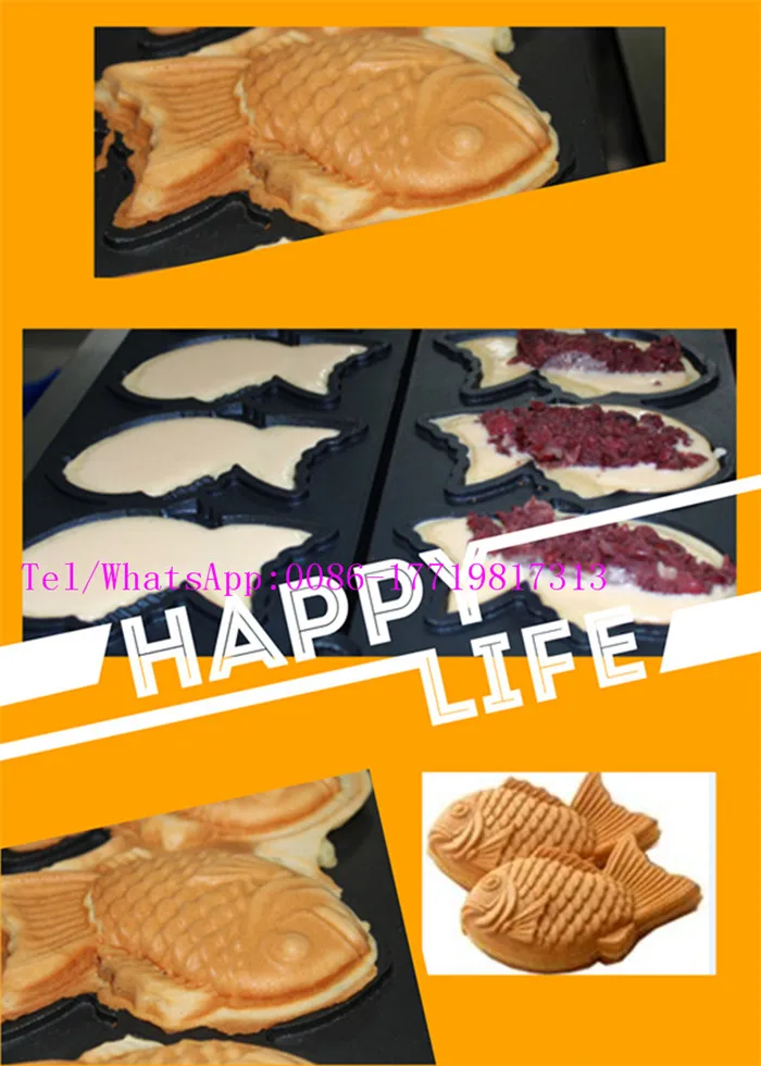 

Commercial mini electric lolly waffle maker waffle making machine commercial for sale Japanese taiyaki maker-gas with 5fishes