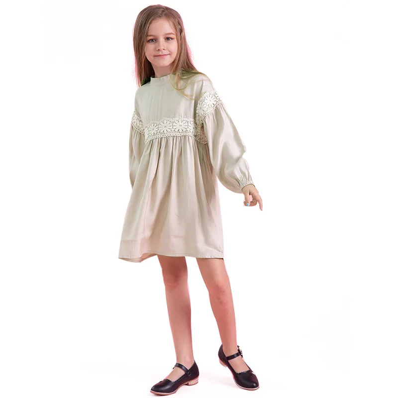 Long Sleeve Girls Cotton Lace Dress 10 12 years Autumn Winter Princess Kids Clothing | Детская одежда и обувь
