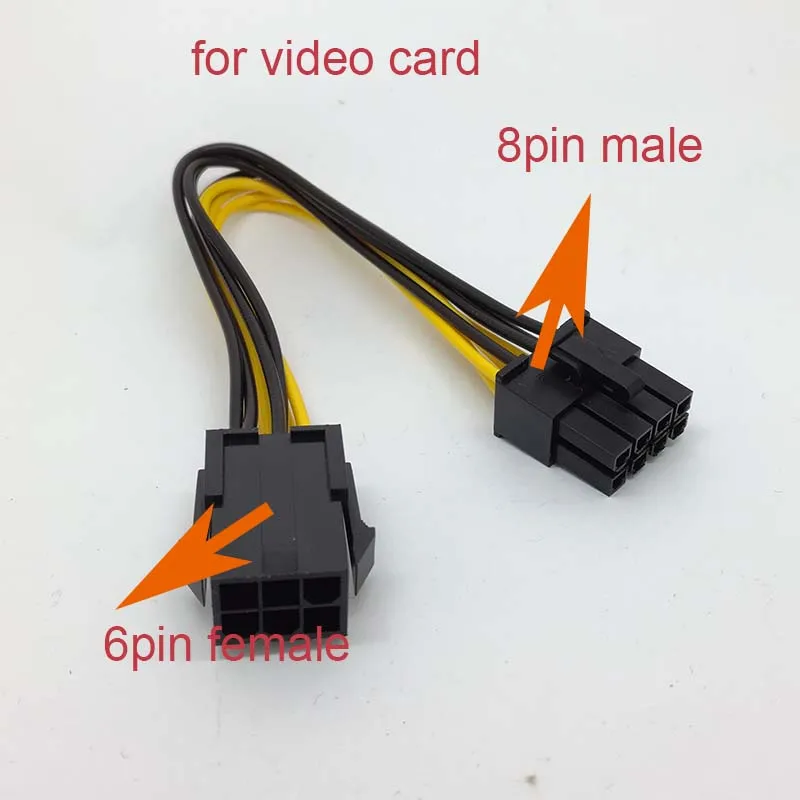 6 контактный к 8 PCI Express кабель преобразователя питания для GPU видеокарты PCIE E