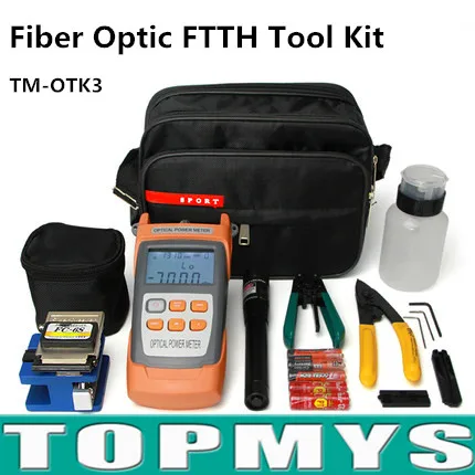 13 в 1 Волокно-оптические ftth Tool Kit с FC-6S Волокно Кливер и оптический Мощность метр 5