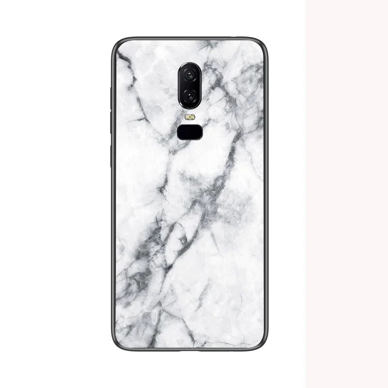 Мраморный чехол из закаленного стекла для телефона Oneplus 6 T 7 Pro 5 Модный милый