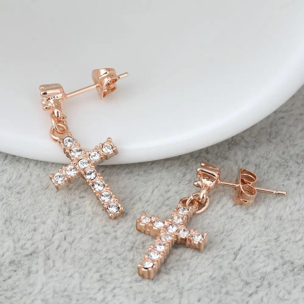 Женские винтажные серьги-гвоздики с фианитом DFE328M | Украшения и аксессуары