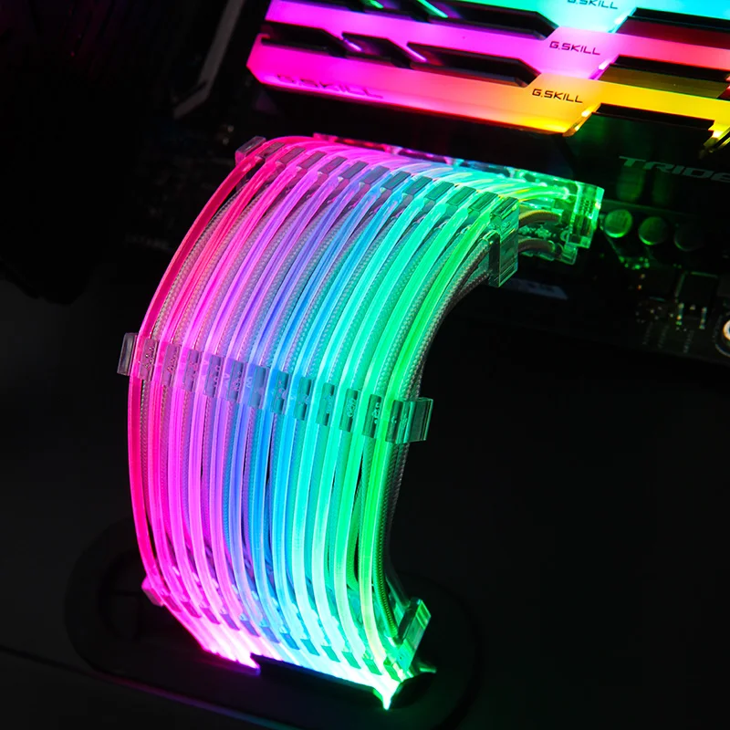 Bykski LIANLI радуга цвет 24Pin материнская плата Удлинительный кабель 8PIN + GPU Расширенный