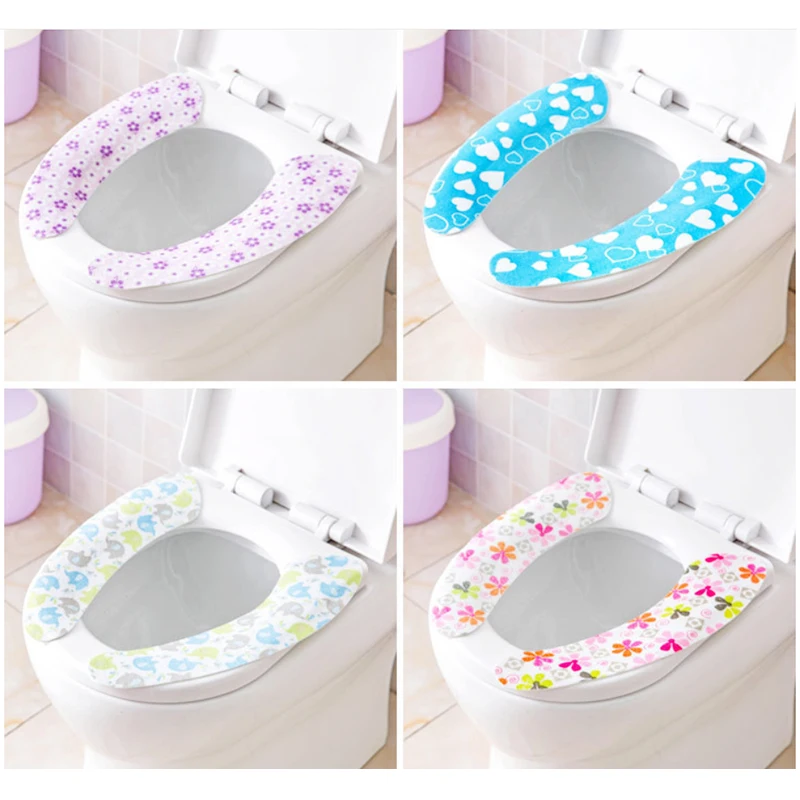 

2019 High Quality Washable Toilet Seat Cover Comfortable Bathroom Sticky Pasteable Toilet Cover Housing Tools Accessories