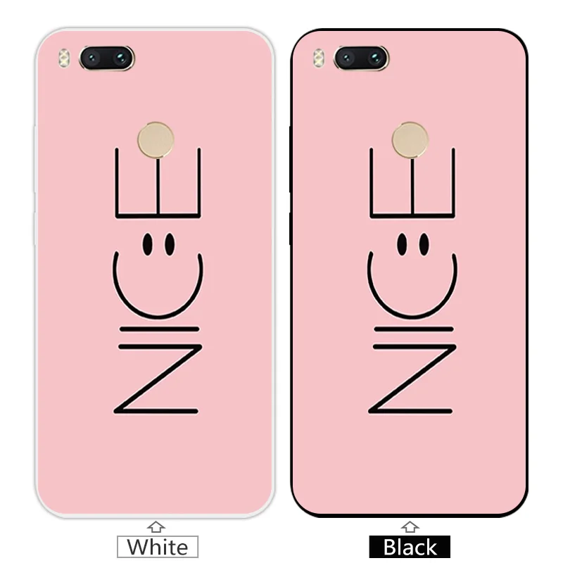 For Xiomi Mi A1 Cases Silicone for Xiaomi Black Back Matte Stone Cover Soft TPU Transparent Shell 5x Coque |