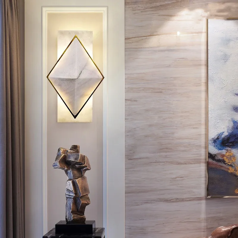 Роскошные светодиодные настенные лампы из натурального мрамора светильник бра