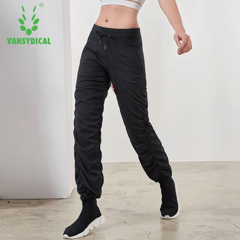 Фото Vansydical спортивные штаны для бега, йоги, женские тонкие складывающиеся спортивные штаны для тренажерного зала, Осень-зима, штаны для занятий ф... №3