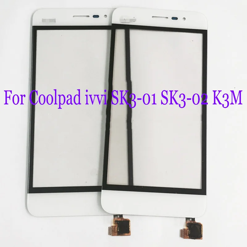 2 шт. для Coolpad ivvi SK3-01 SK3-02 K3M белый черный Передний стеклянный объектив сенсорный