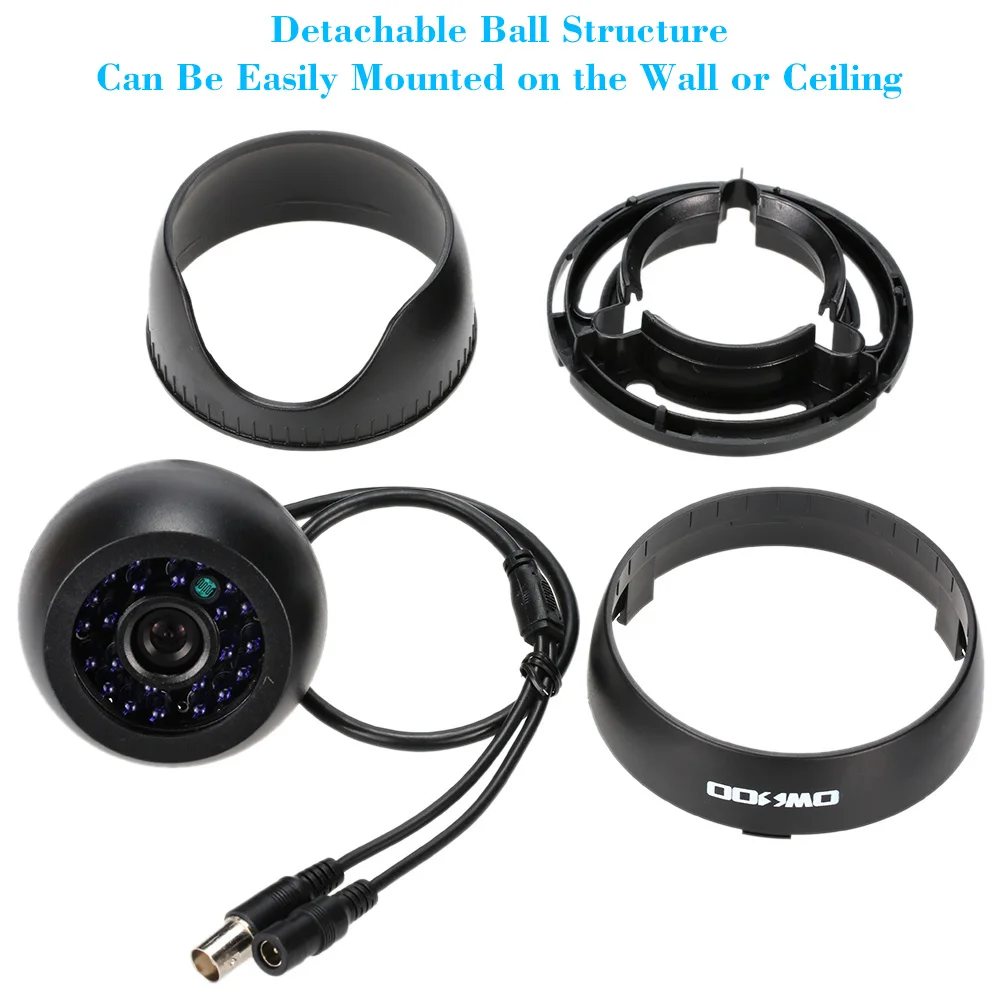 OWSOO 800TVL CCTV комплект видеонаблюдения 4* Внутренняя камера+ 4* 60ft кабель 3,6 мм 24 светодиода IR-CUT ночной вид