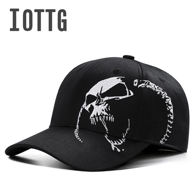 IOTTG Street Стиль череп вышивка мода Snapback Hat 100% хлопок Бейсбол Кепки Открытый Хип хоп