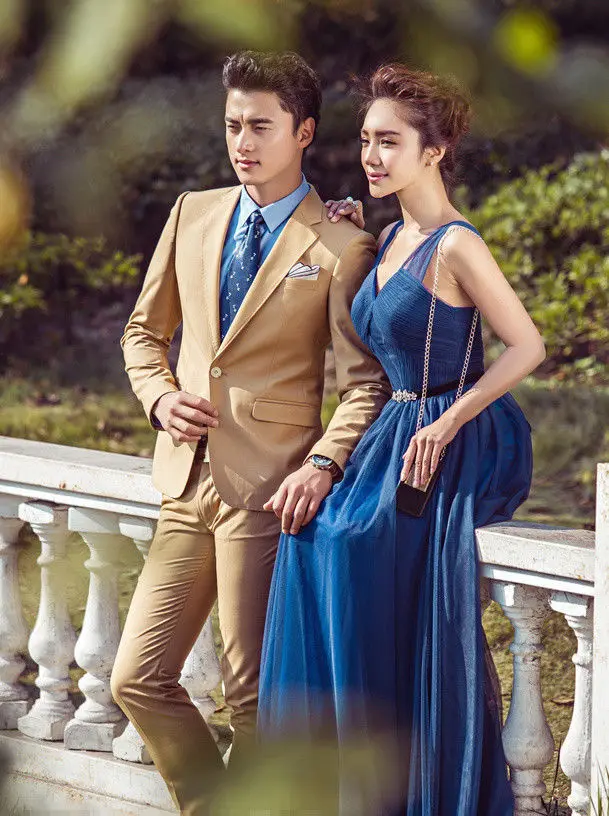 Мужские костюмы хаки Свадебные смокинги для жениха Bestmen модные мужские на заказ