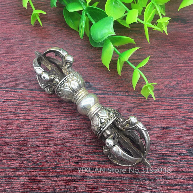 

The collection of copper silver Vajra pestle JiangMo Nepal Buddhist Vajra Antique Vintage.