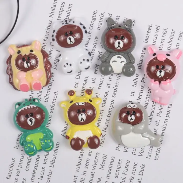 Милая Смола медведь плоская спина, Кабошон DIY Ювелирные изделия/ремесло украшение для альбома - Цвет: 23 mix stlyle