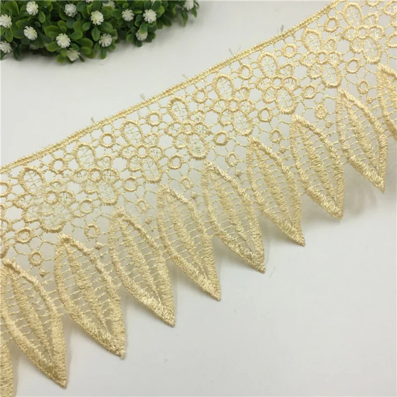 

15Yards Guipure Water Soluble Embroidery Flower Lace Trim Fabric DIY Crafts Patchwork Lace Applique