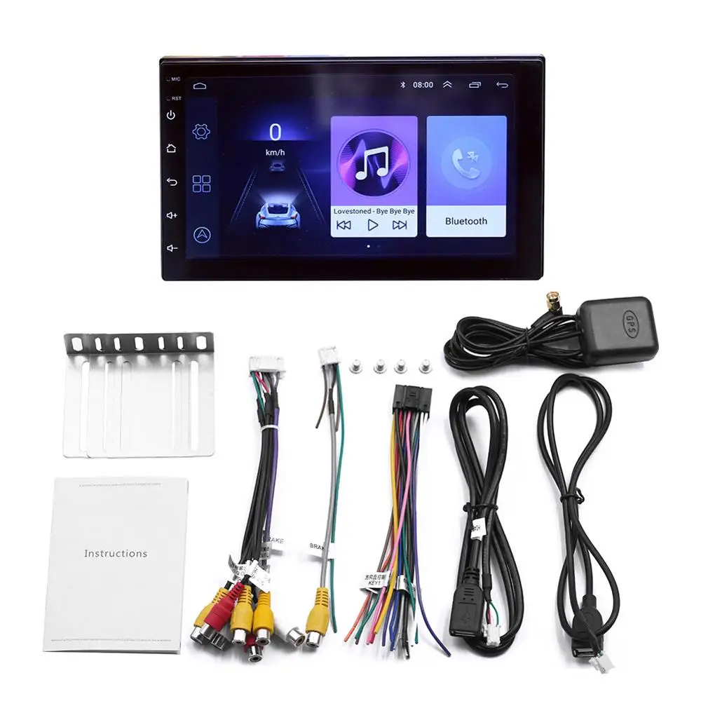 Радио 2din Автомагнитола Android мультимедийный плеер авторадио 2 Din 7 ''сенсорный экран gps wifi DVR Bluetooth FM Авто аудио стерео - Цвет: Car Radio Only