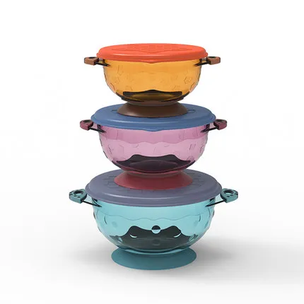 3 pcs bowl set Beiens чашка для кормления малыша 3 шт. детская посуда миска для кормления младенца закуска фруктовый тренировочный чаша с гибким набор ложка и вилка - Цвет: 3 pcs bowl set