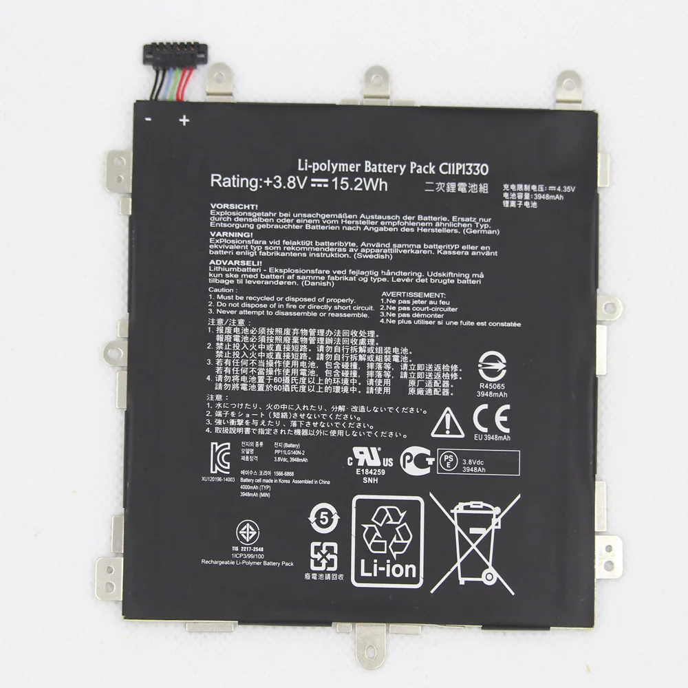 

5pcs/lot ISUNOO 3948mah C11P1330 tablet Battery for ASUS MeMO Pad 8 ME581C K01H K015 ME8150C internal replacement