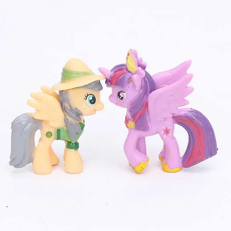 Набор из 25 шт. игрушки My Little Pony, 2,5-5 см, пони, ПВХ, фигурки, радуга, Dash, сумеречные Искорки, Спайк, дракон, Эпплджек, куклы