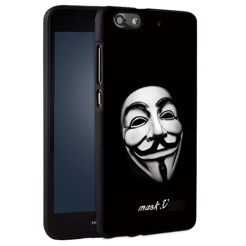 Huawei Honor 4C Case Cover 5.0 дюймов Черный 3D Рельеф для Крышка Силикона Мультфильм ТПУ Honor4C |