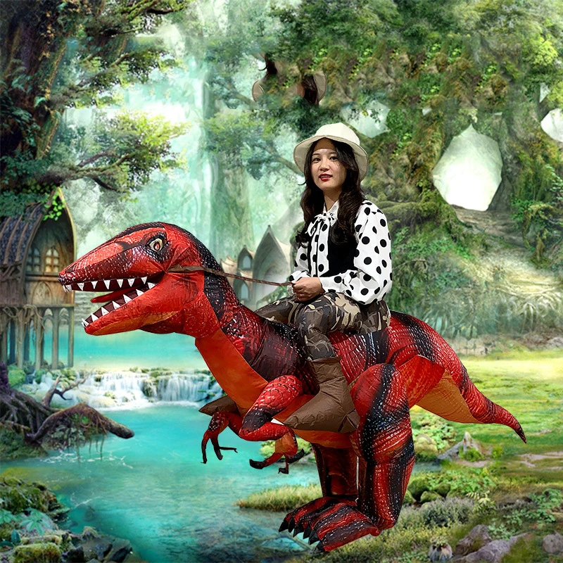 Костюм для верховой езды T Rex надувной костюм динозавра взрослых на Хэллоуин