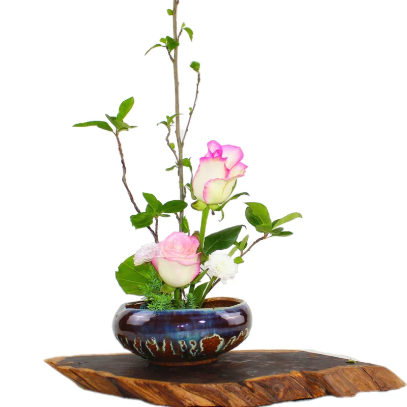 Японский Ikebana цветочный горшок настольная грубая керамическая ваза гидропоники