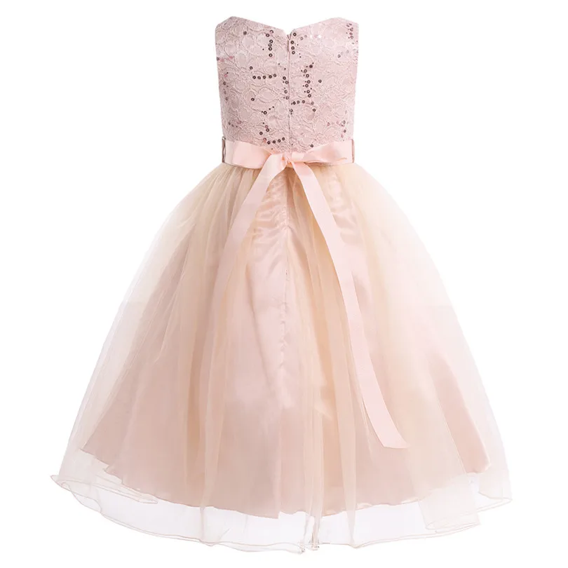 Новинка года; кружевное платье; vestido infantil; кружевное Сетчатое платье с блестками и цветочным узором для девочек; платье принцессы для девочек на свадьбу, день рождения, вечеринку; платье-пачка