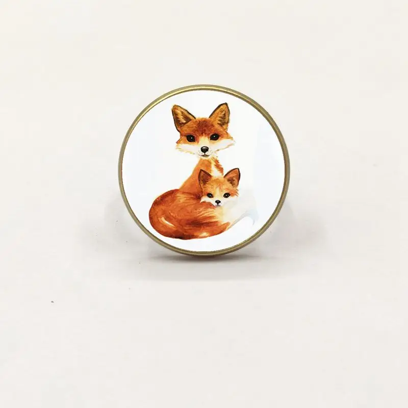 Двойное серебряное кольцо Foxs для аксессуаров стеклянный купол животных