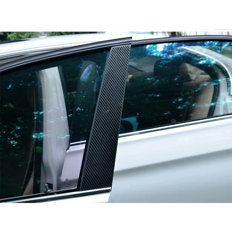 6x 100% углеродное волокно средний столб пост Крышка Накладка для BMW 5 серии F10 2011
