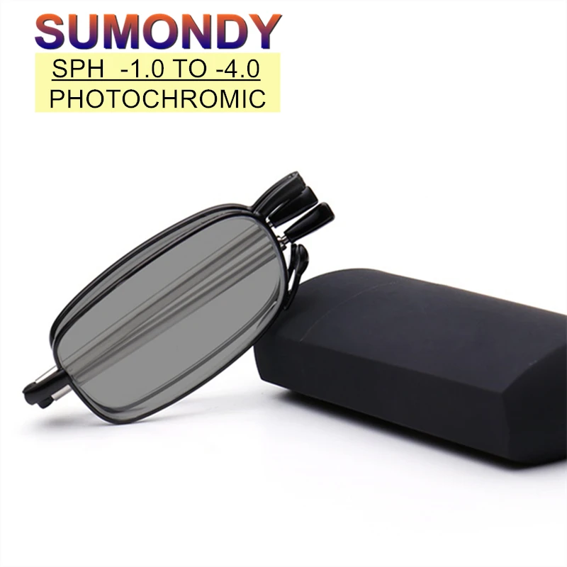 Мужские и женские фотохромные солнцезащитные очки SUMONDY Diopter складные по рецепту