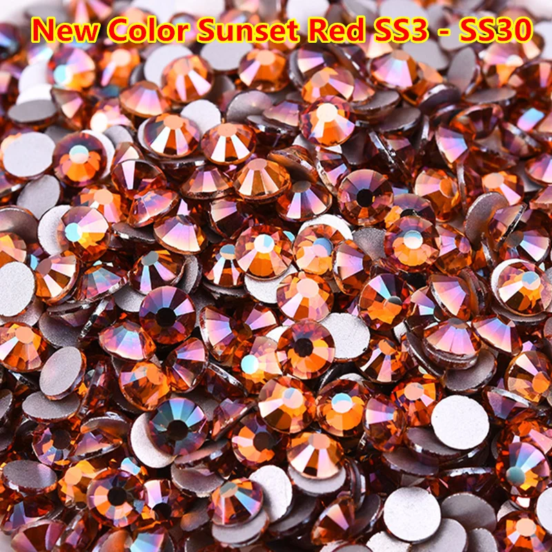 Блестящие янтарные стразы разных размеров из хрустального стекла без горячей