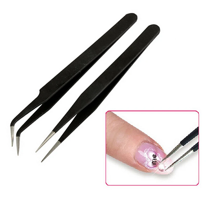 2 шт. антистатические щипцы для бровей из нержавеющей стали|eyebrow tweezers|stainless steel eyebrow