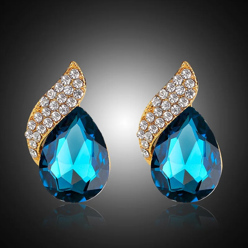 Fashion Creativity Water Drops Shape Crystal Design Stud Earrings Birthday Party Exquisite Gifts Jewelry Accessories | Украшения и
