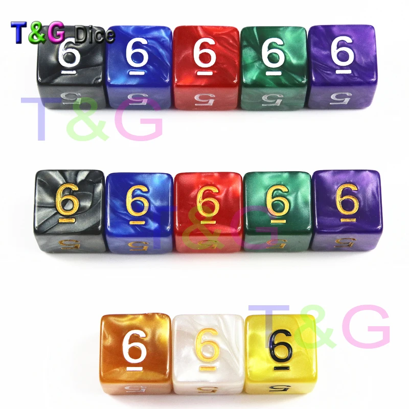 T & G D6 игральные кости для DnD Rpg 6 сторонних игр кубики многоцветные настольные