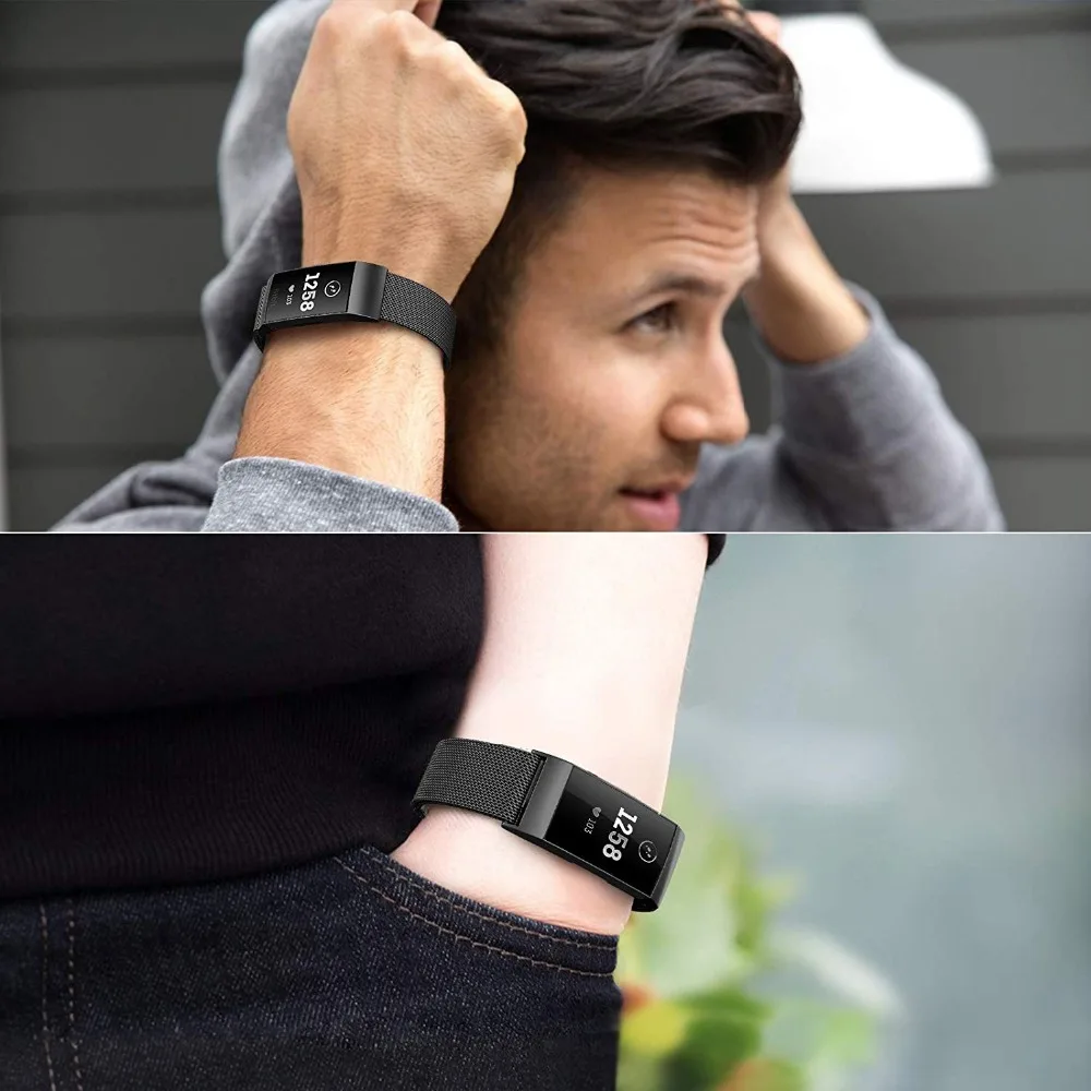 Магнитный браслет из нержавеющей стали для Fitbit Charge 3 браслеты с деталями миланские полосы для зарядки 3 Аксессуары для часов