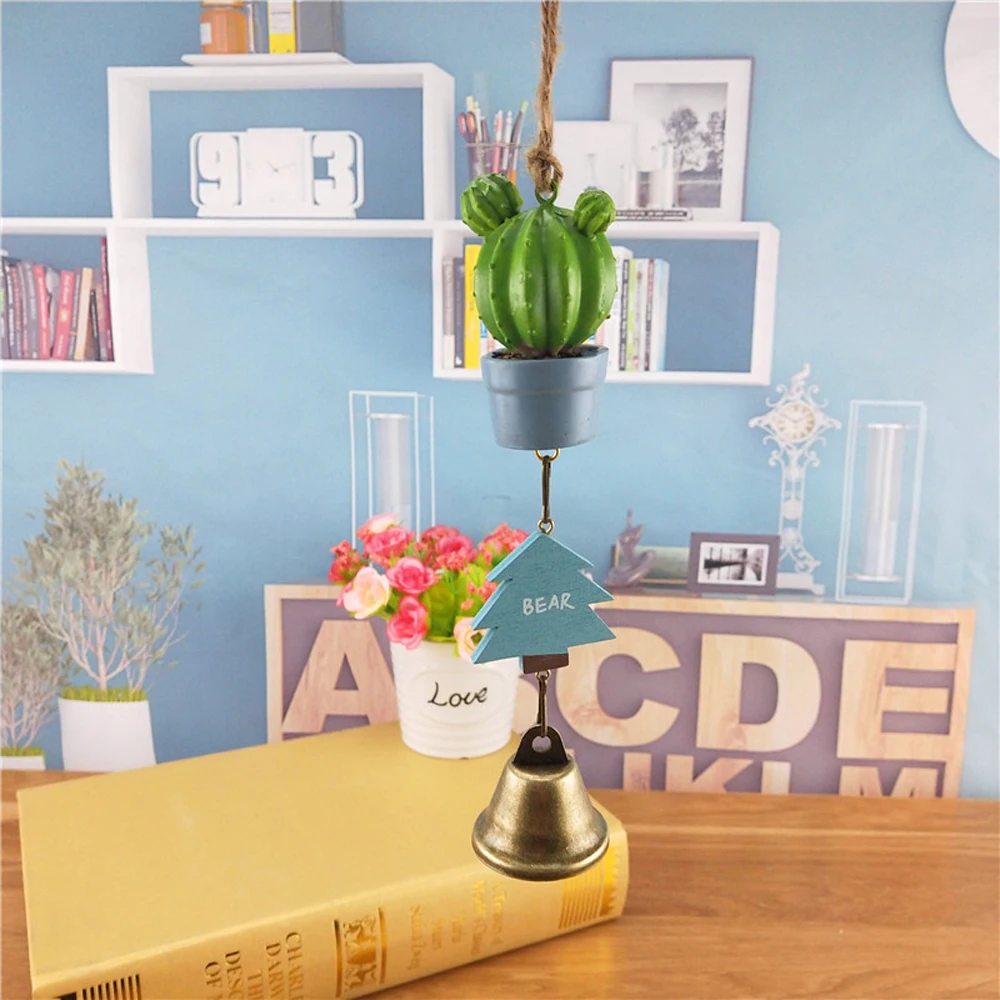 (4 шт./лот) креативный кулон из смолы милый кактус растения ветровой колокольчик