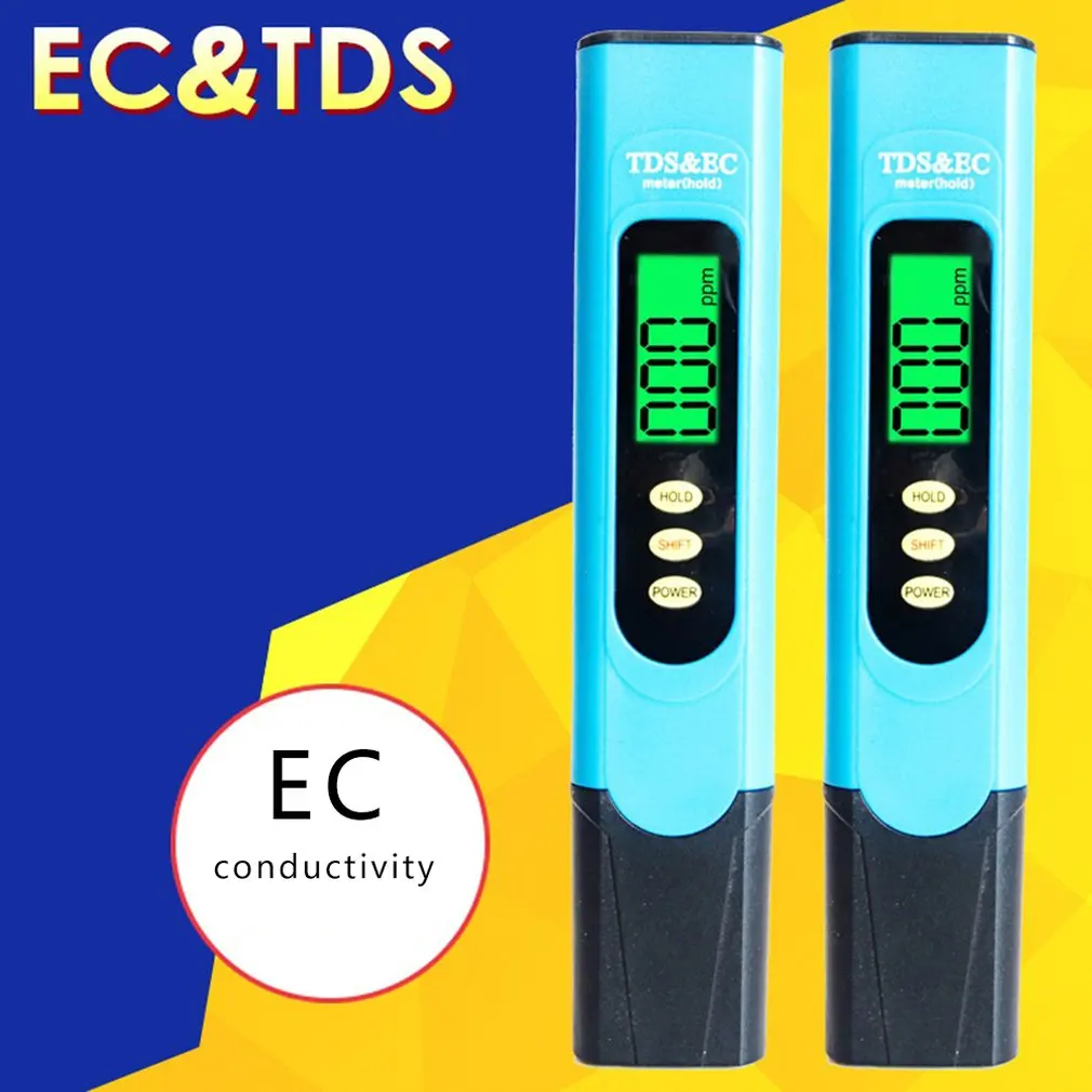 Тест качества воды метр цифровой инструмент TDS & EC температура 0 9990 ppm Чистота