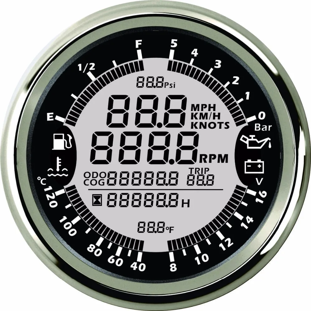 Многофункциональный измеритель уровня топлива dn85 мм 6 в 1 GPS Спидометр тахометр