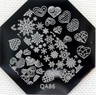 1 шт. Рождественский дизайн пластины для стемпинга ногтей снег сердце