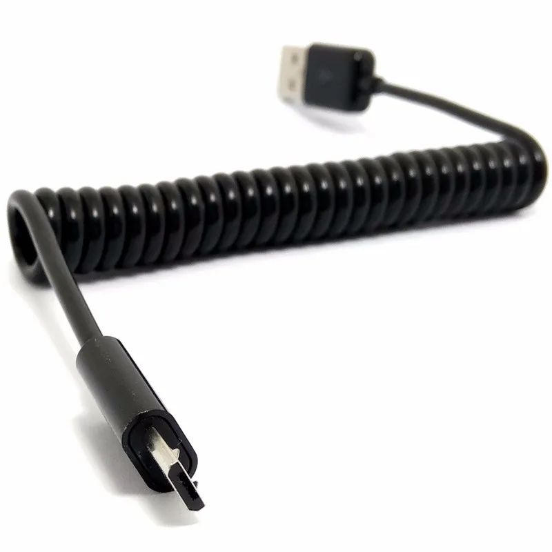 Весна Спиральный USB 2 0 Micro 5 Pin синхронизации данных Зарядное устройство кабель для