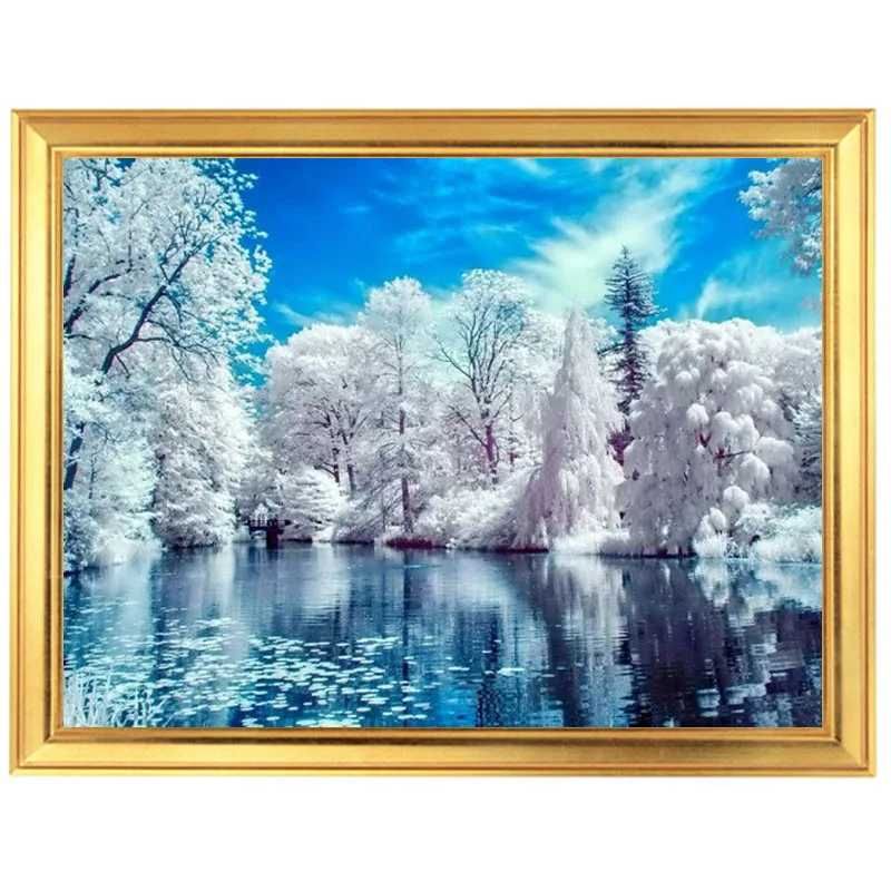 

Golden panno,Needlework,Embroidery,DIY Landscape Painting,Cross stitch,kits,14ct Ice Cross-stitch,Sets For Embroidery