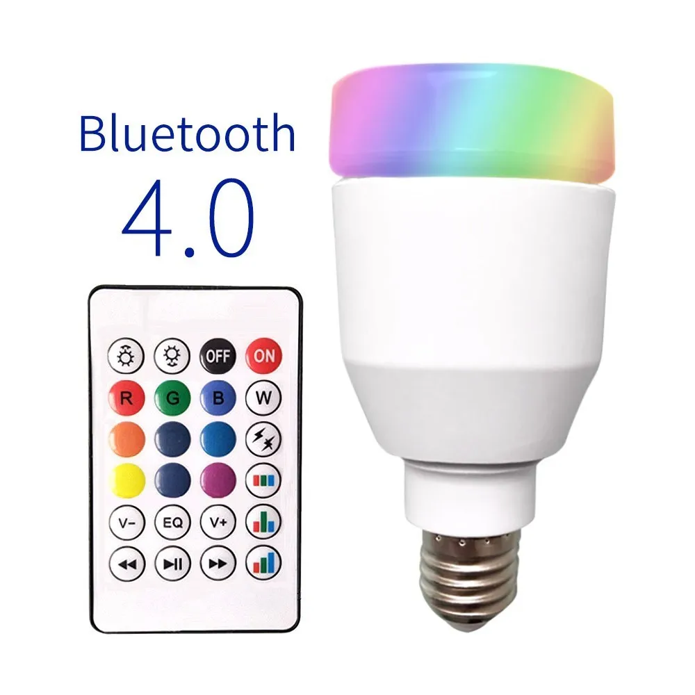 LKLTFX интеллектуальная Bluetooth музыкальная лампа светодиодная цветная Bluetooth Колонка лампа E27 Беспроводная с пультом дистанционного управления звуковая лампа